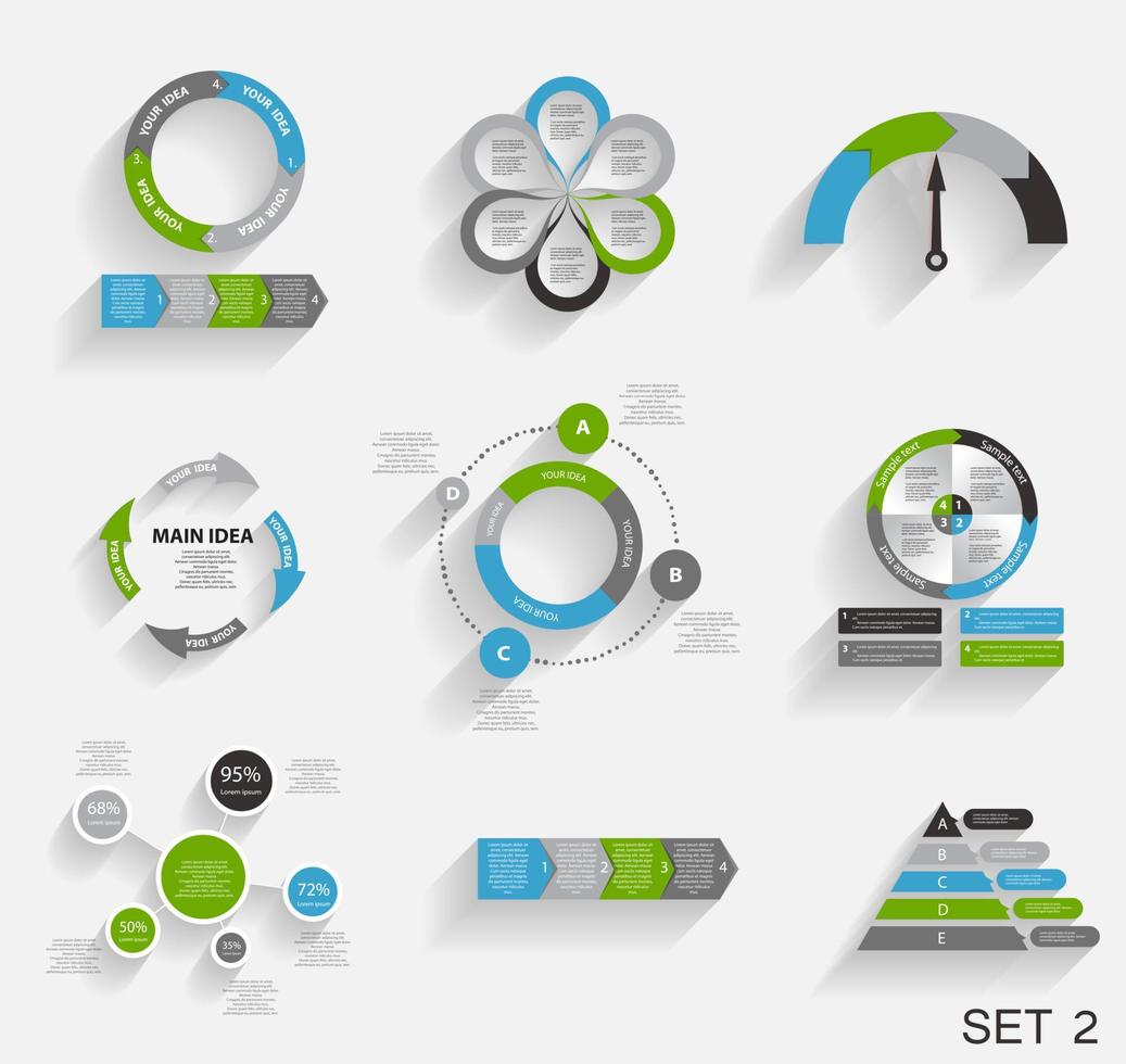 Collection of Infographic Templates for Business Vector Illustration