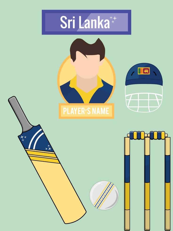 Cricket Icons Sri Lanka Team vector