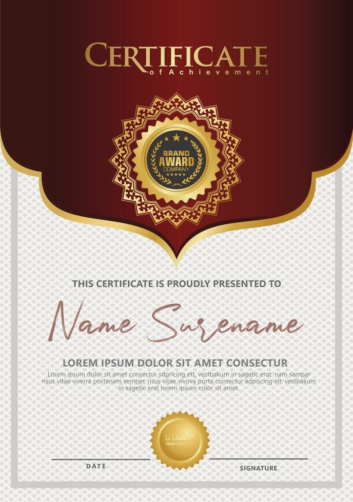 Luxury and elegant certificate template. Vector illustration