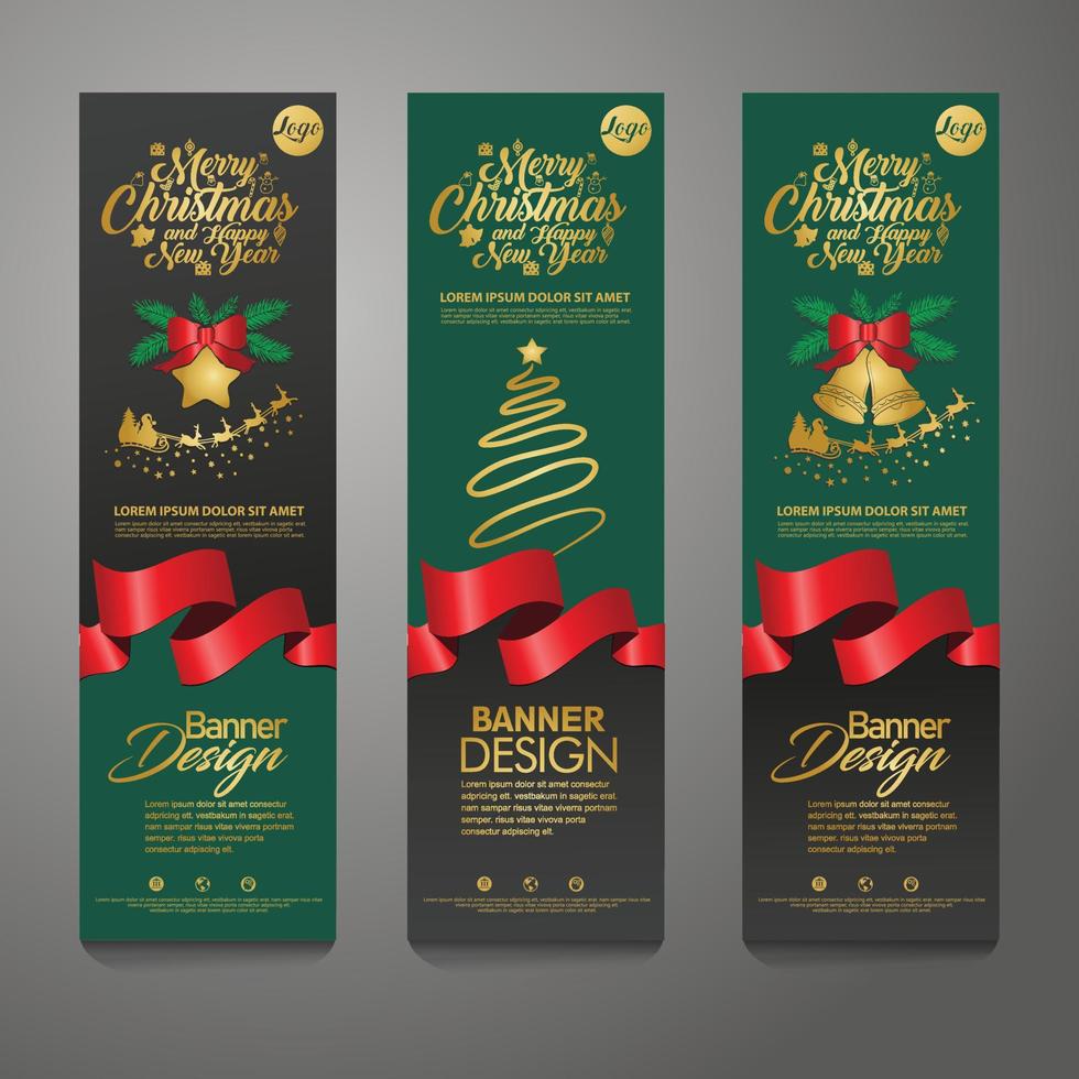 Feliz navidad banner fondo vertical, ilustración vectorial vector