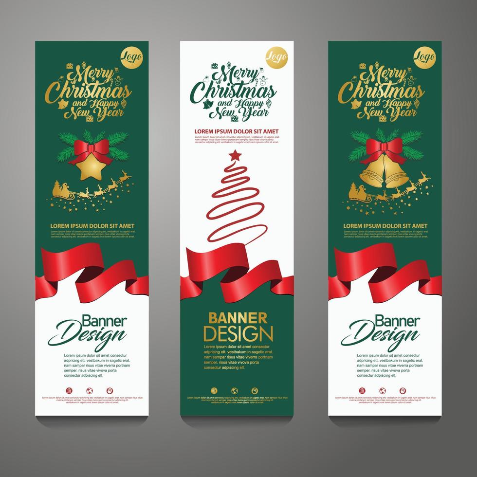 Feliz navidad banner fondo vertical, ilustración vectorial vector