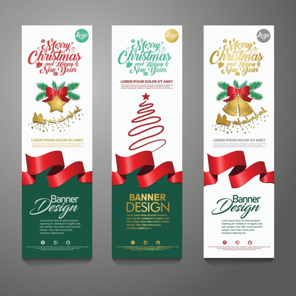 Merry Christmas banner vertical background, vector illustration