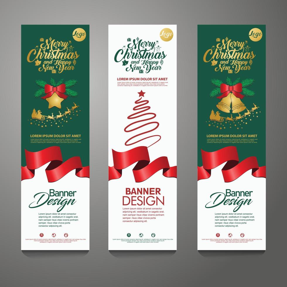 Merry Christmas banner vertical background, vector illustration