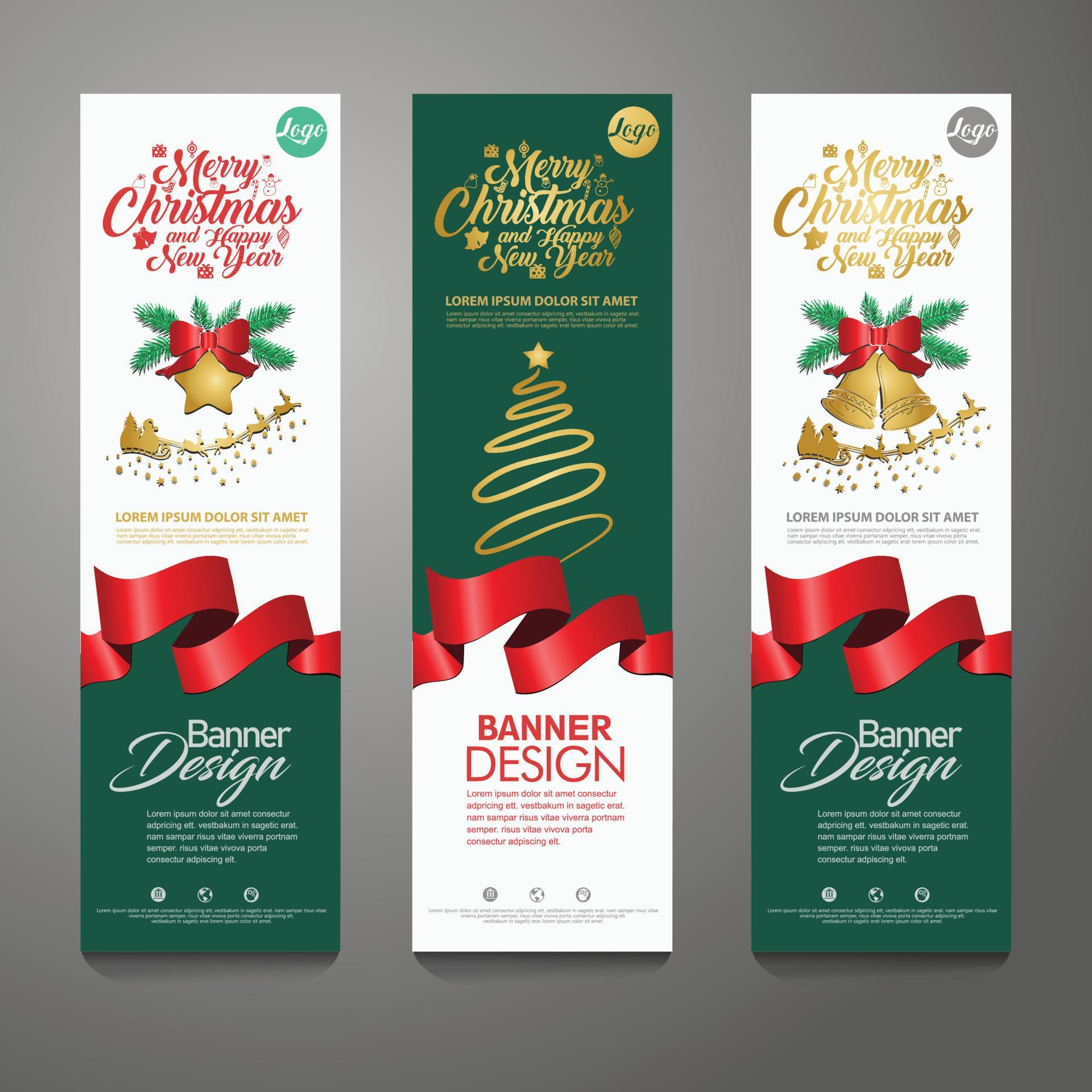 Merry Christmas banner vertical background, vector illustration 3497973 ...