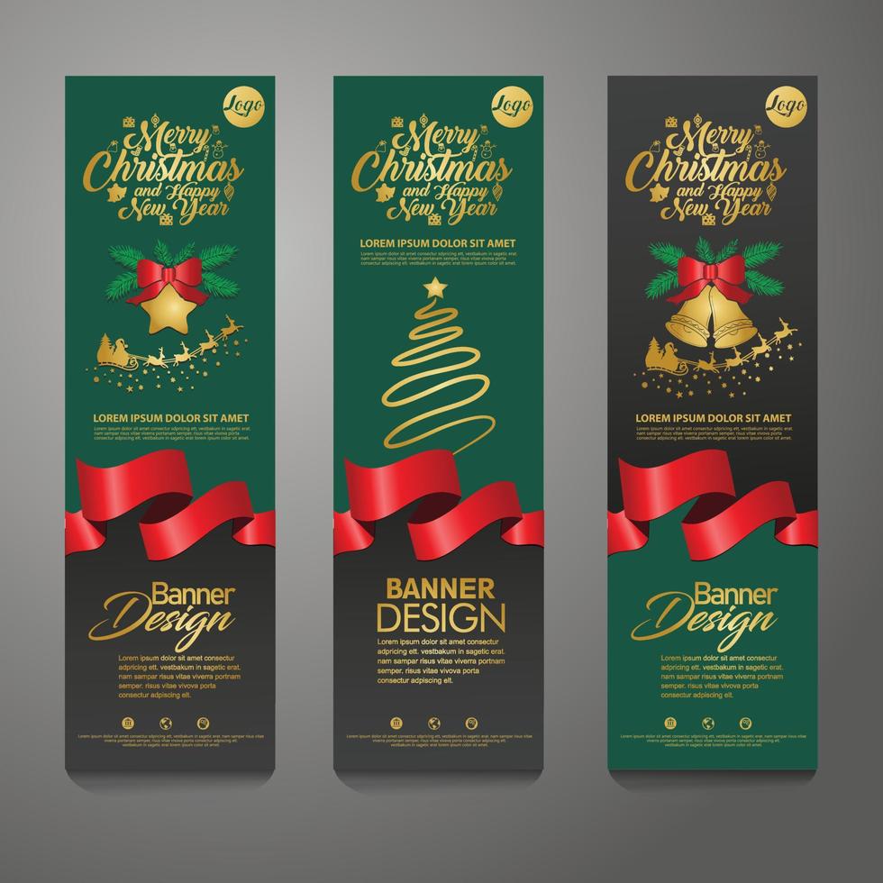 Merry Christmas banner vertical background, vector illustration