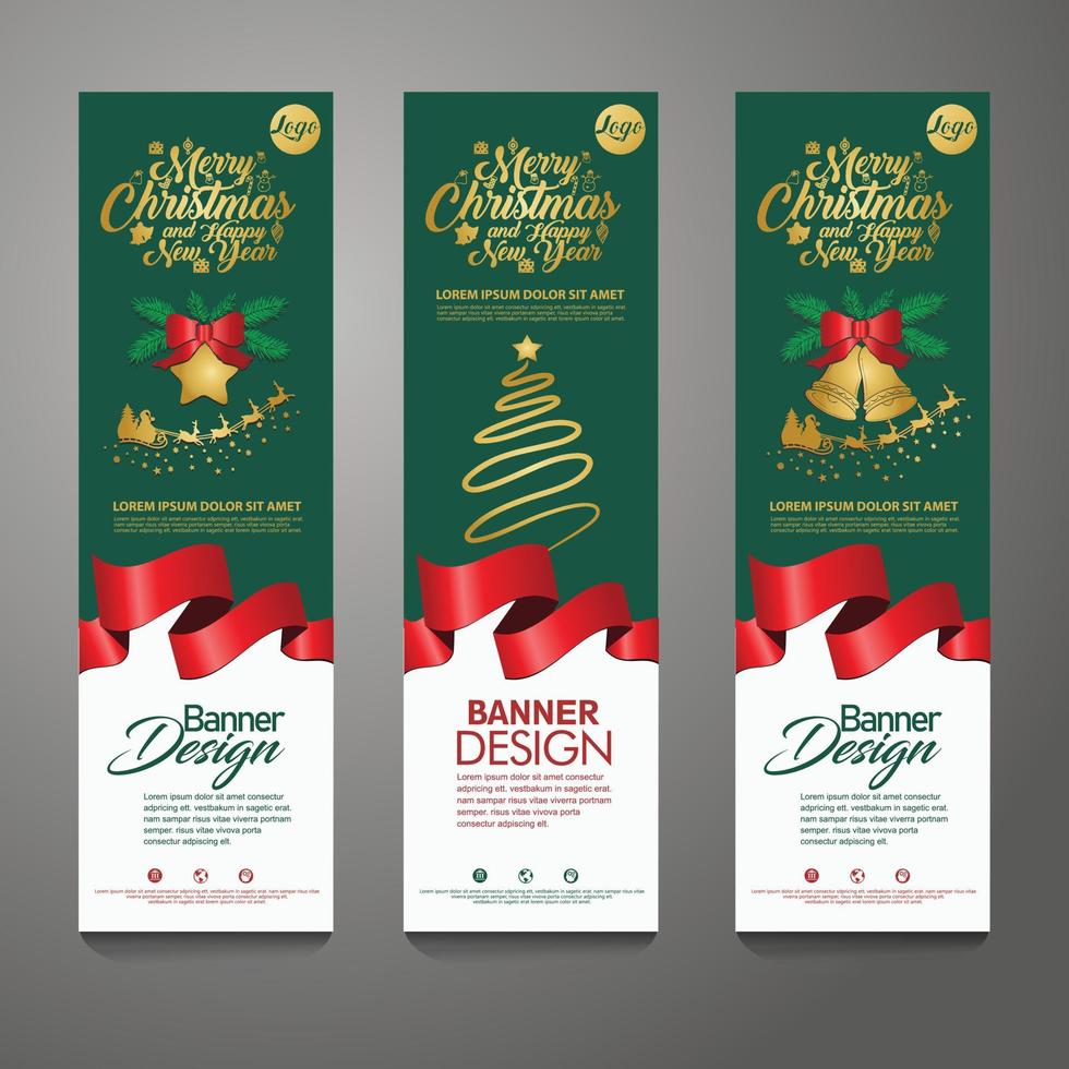 Merry Christmas banner vertical background, vector illustration