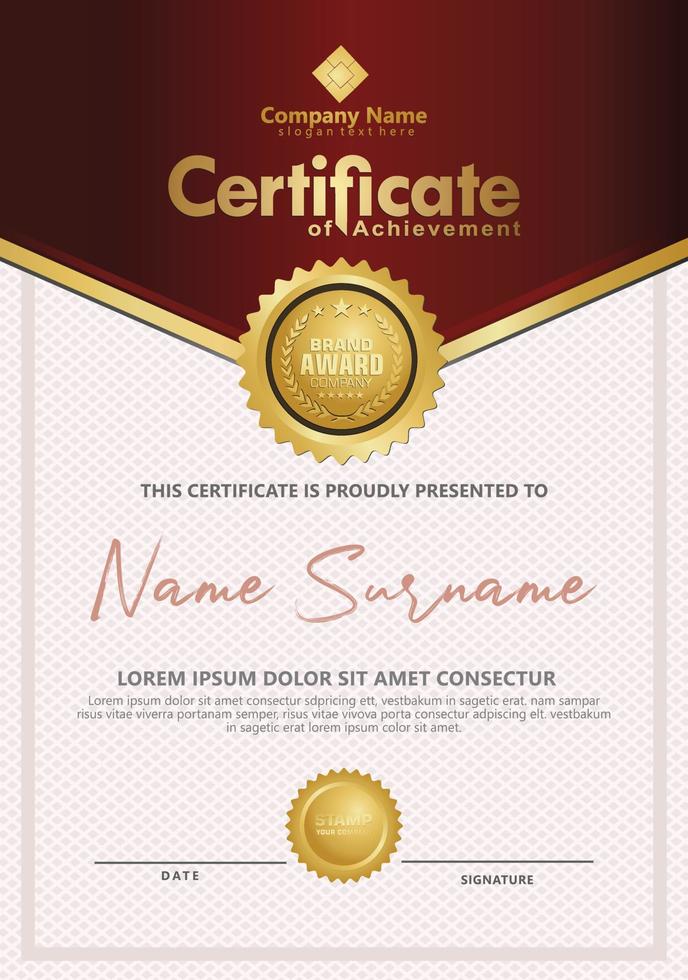 Certificate template with luxury and elegant texture modern pattern, diploma, Vector illustration