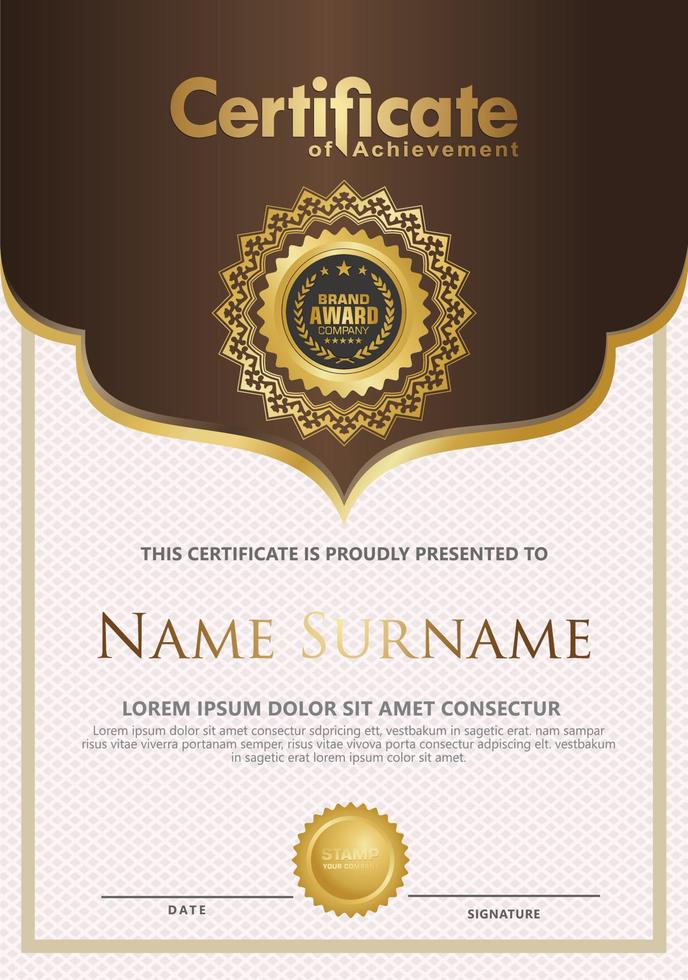 Luxury and elegant certificate template. Vector illustration