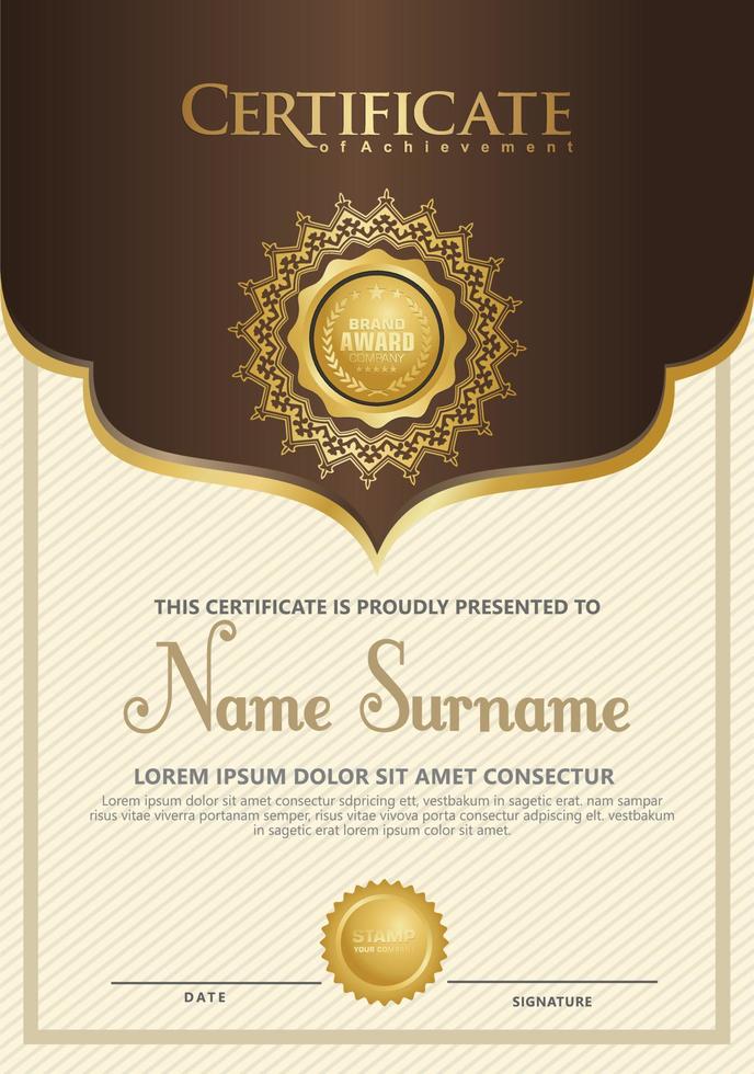 Luxury and elegant certificate template. Vector illustration