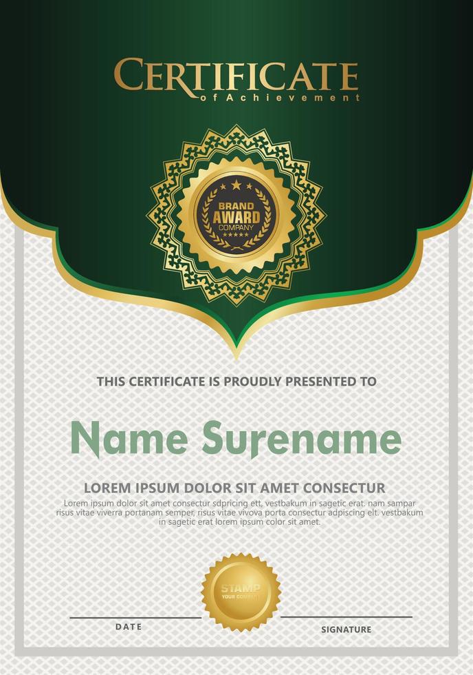 Luxury and elegant certificate template. Vector illustration