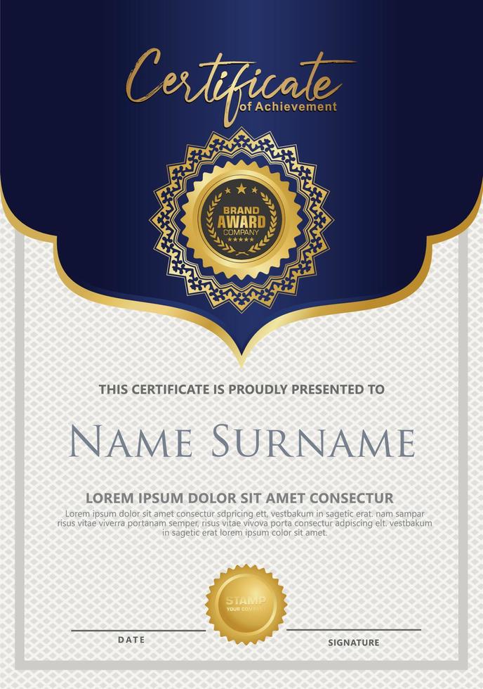 Luxury and elegant certificate template. Vector illustration