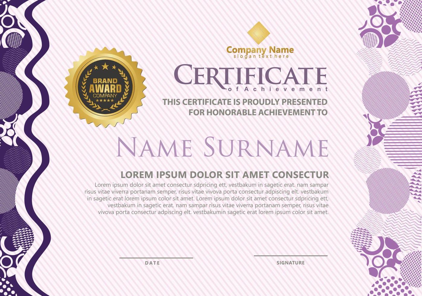 Modern certificate template vector