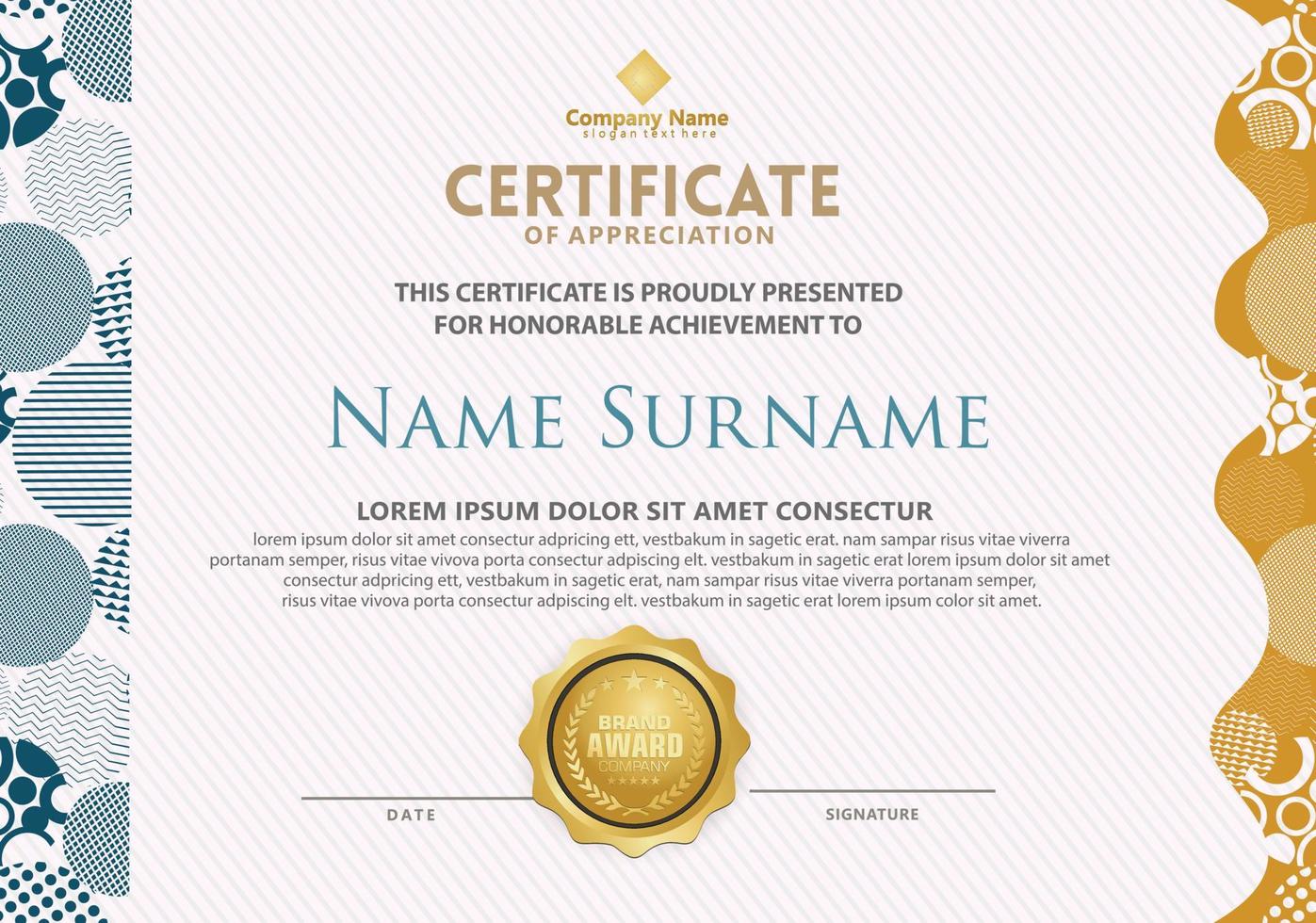 Modern certificate template vector