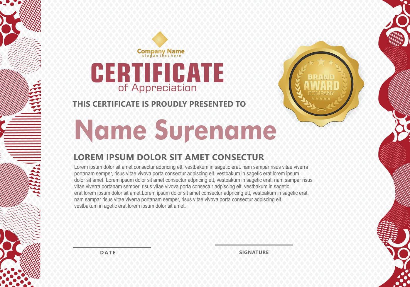 Modern certificate template vector