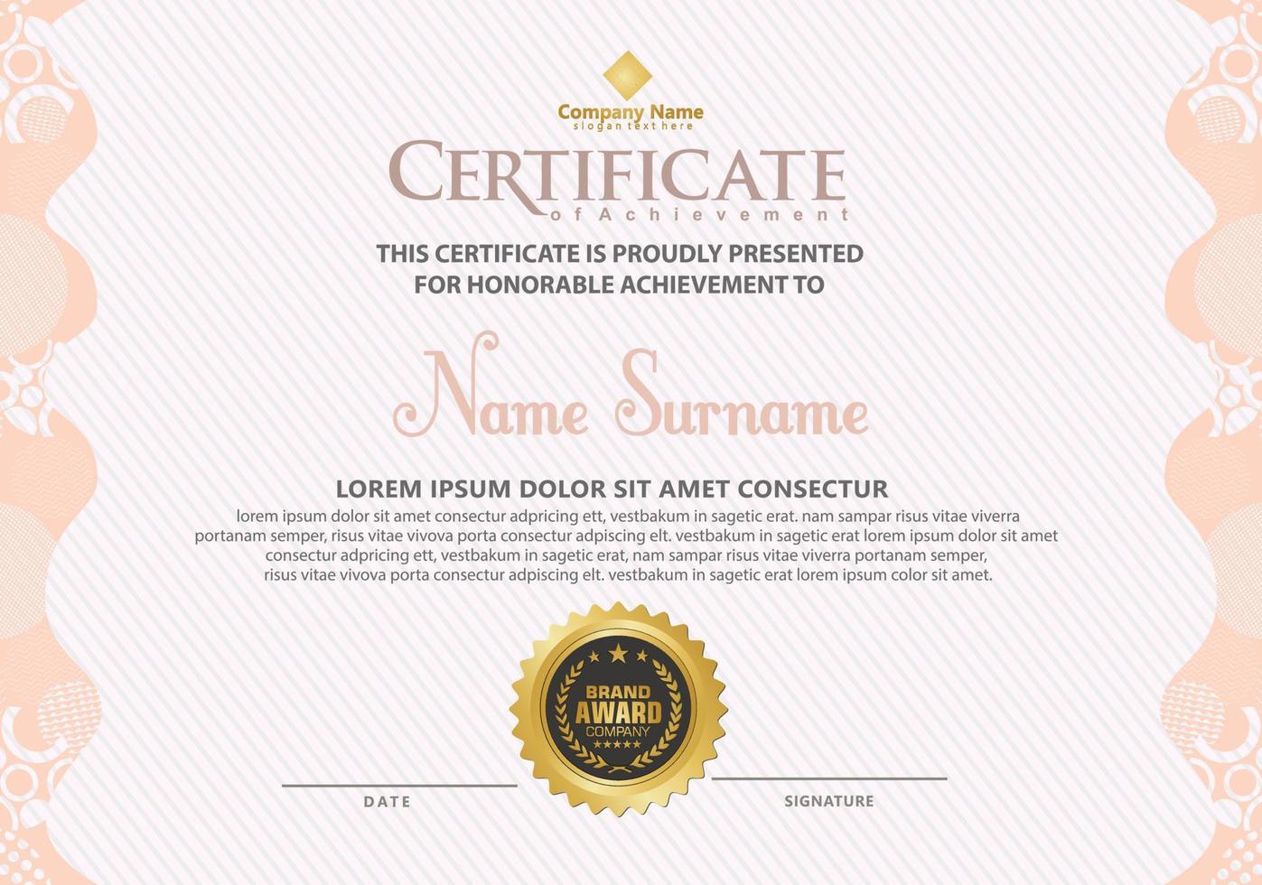 Modern certificate template vector