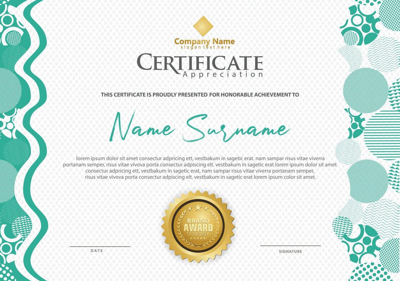 Modern certificate template vector
