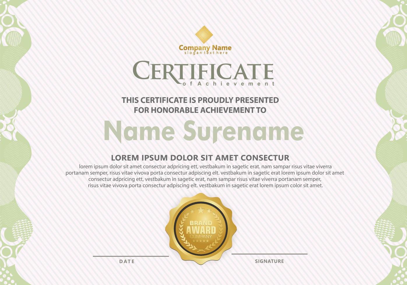 Modern certificate template vector