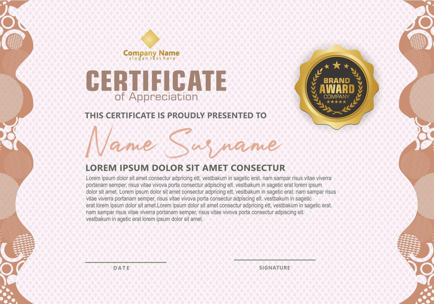 Modern certificate template vector