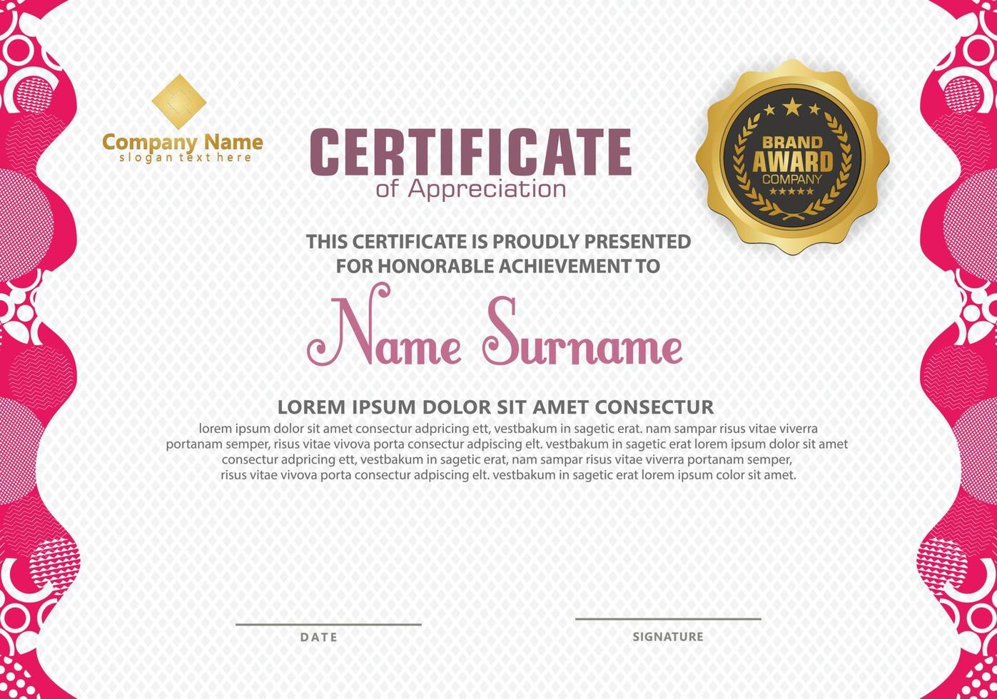 Modern certificate template vector