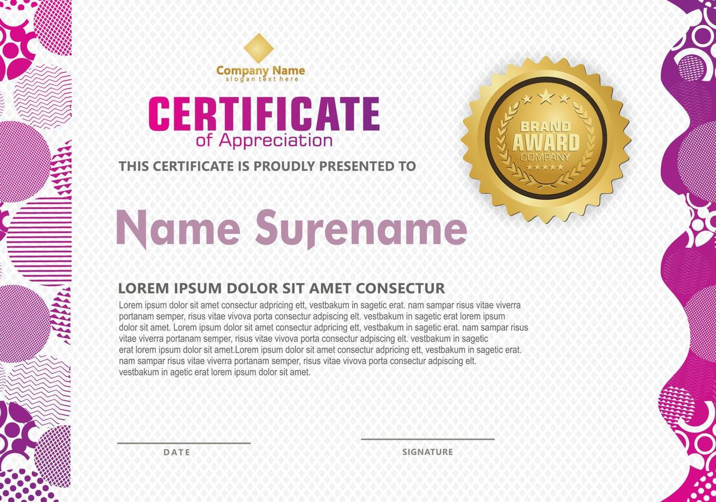 Modern certificate template vector