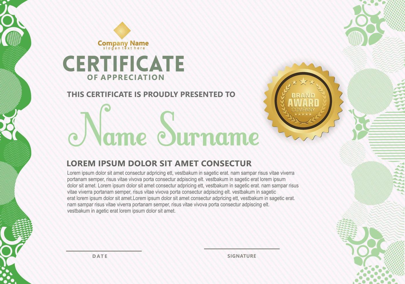 Modern certificate template vector