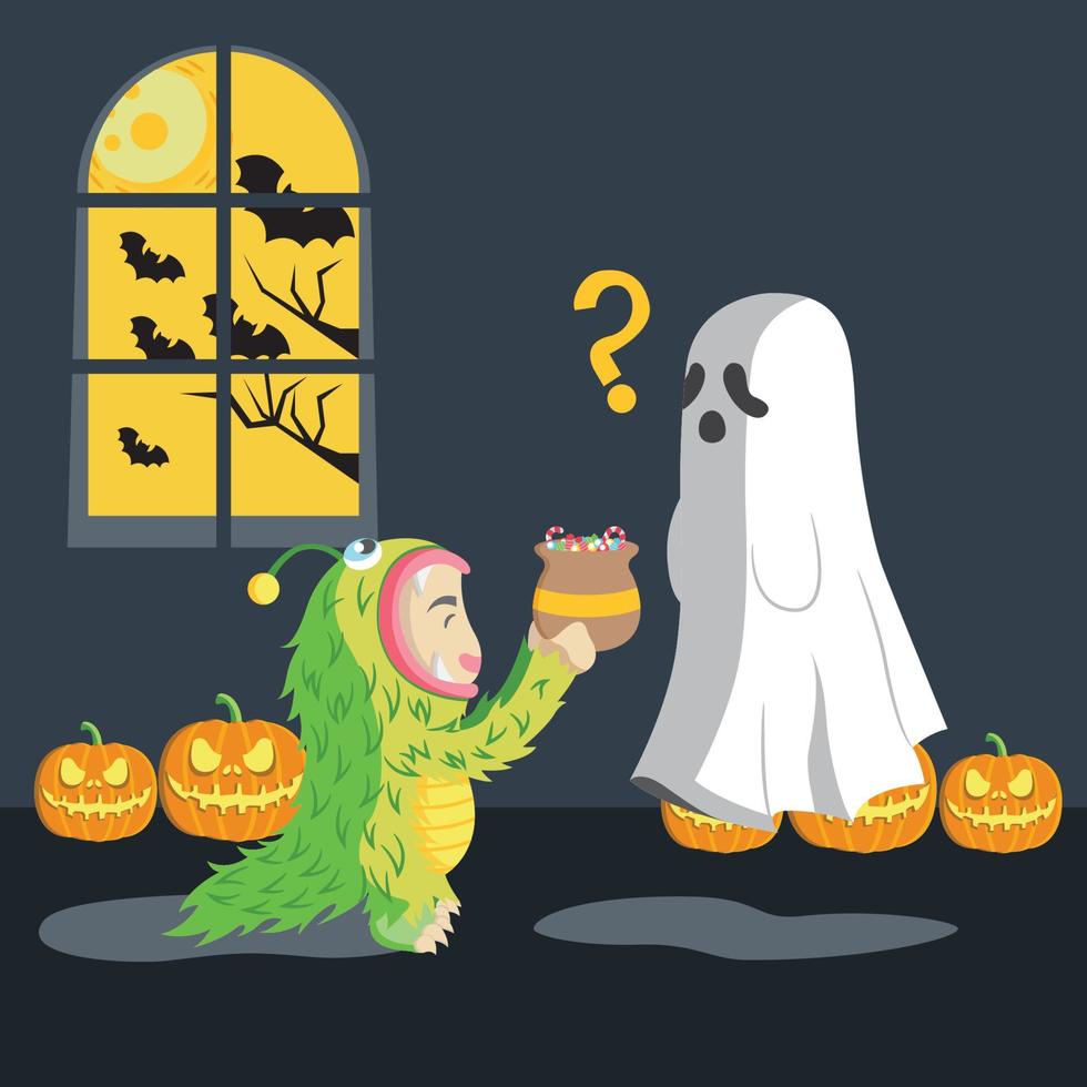 truco o trato de halloween vector