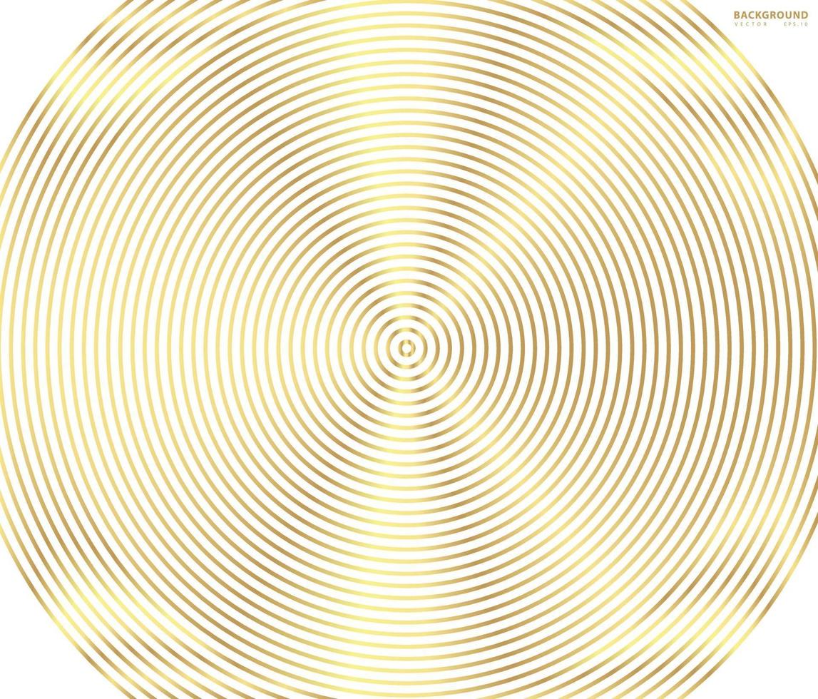 Fondo de círculo de vector de color lujoso oro abstracto.