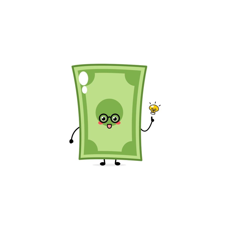 lindo personaje de expresión de dinero divertido. vector dibujado a mano icono de ilustración de personaje de mascota de dibujos animados. aislado sobre fondo blanco. concepto de carácter empresarial