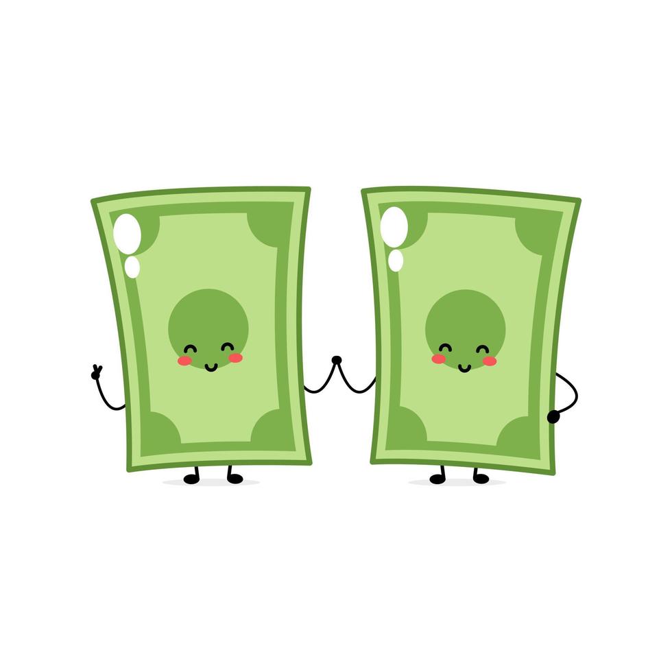 Cute funny money expression character. Vector hand drawn cartoon mascot character illustration icon. Isolated on white background. business character concept