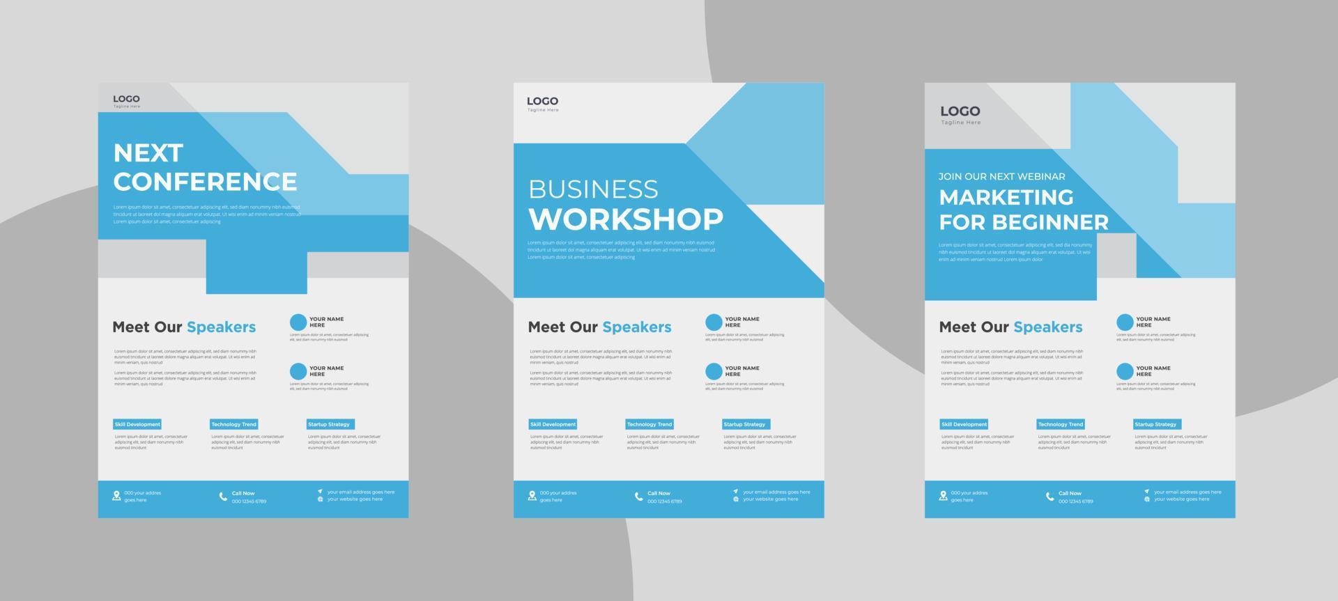 business workshop flyer design template 3498240 Vector Art at Vecteezy