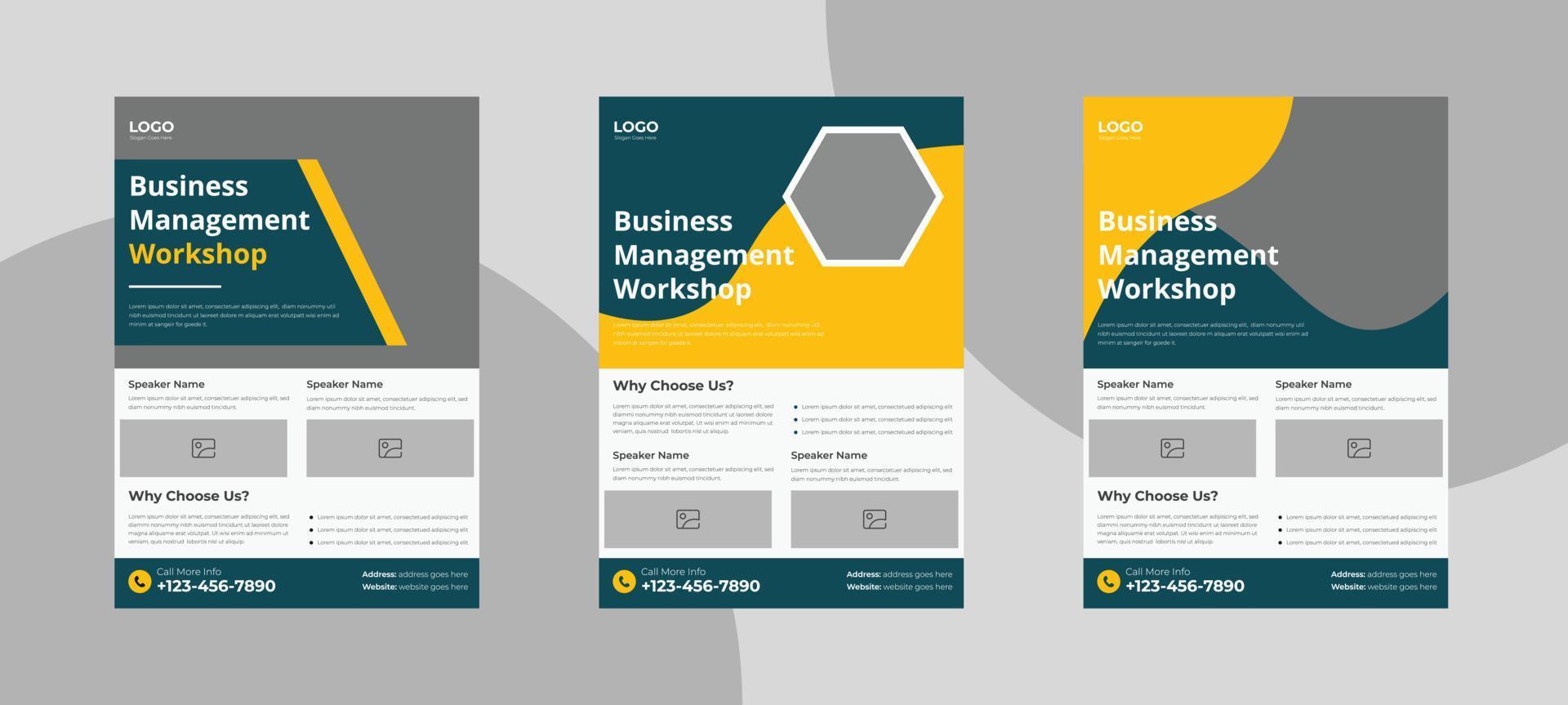 business workshop flyer design template 3498241 Vector Art at Vecteezy