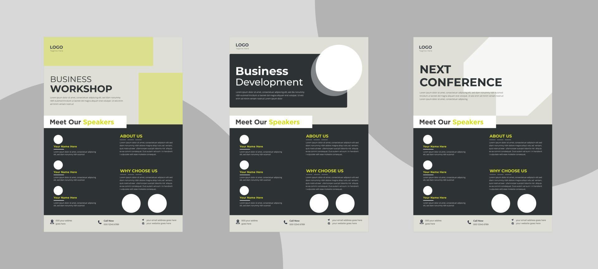 business workshop flyer design template 3498244 Vector Art at Vecteezy