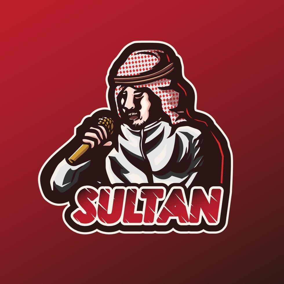 mascota logo rico sultán cantante gráfico vectorial deportes vector