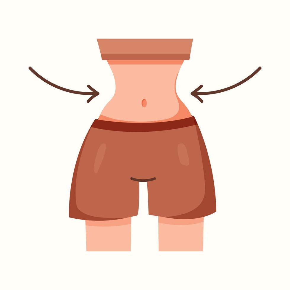 Waist. Vector illustration in flat style