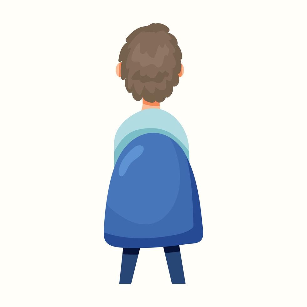 el hombre se sienta de espaldas a una silla. ilustración vectorial en estilo plano vector