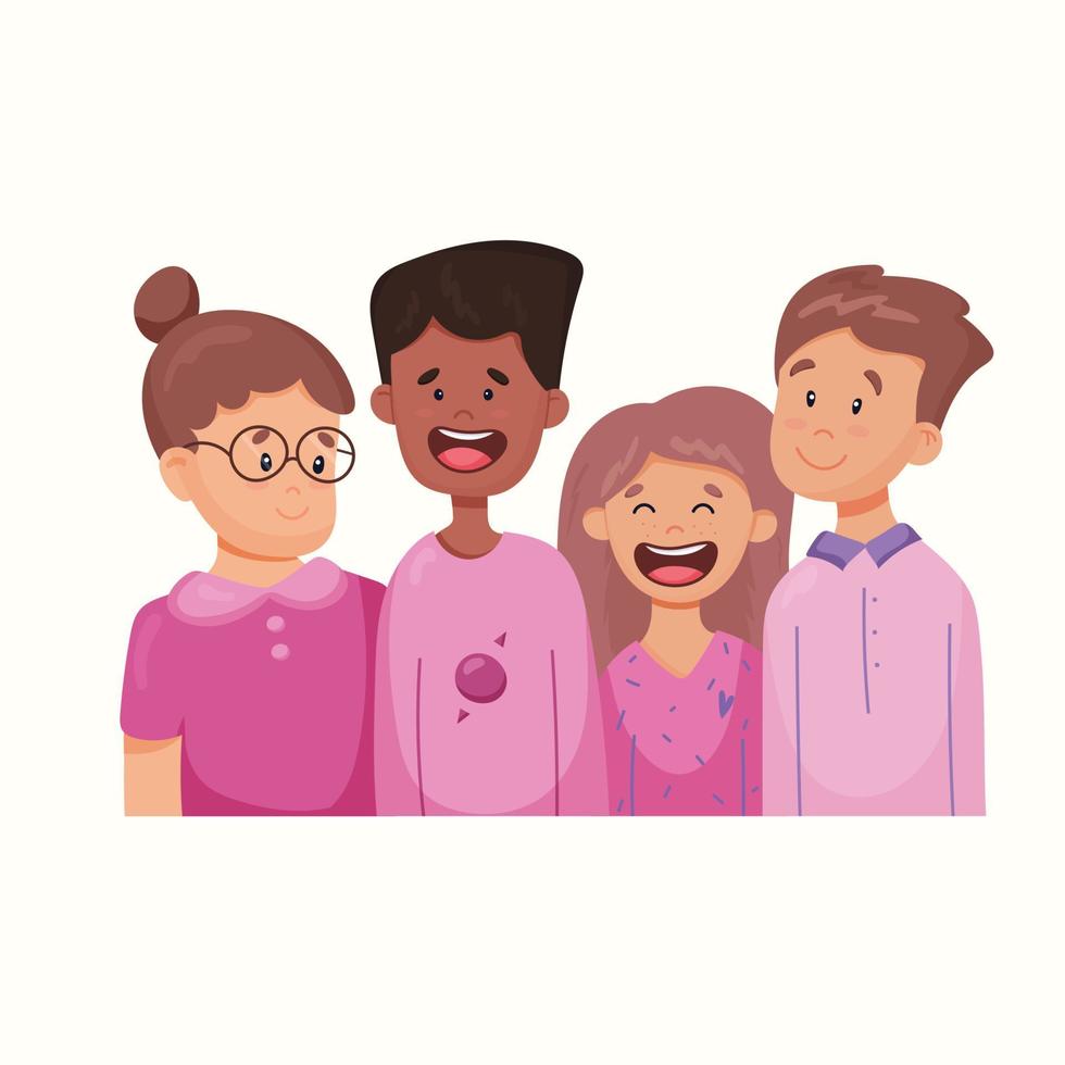 A group of friends. Vector illustration in flat style