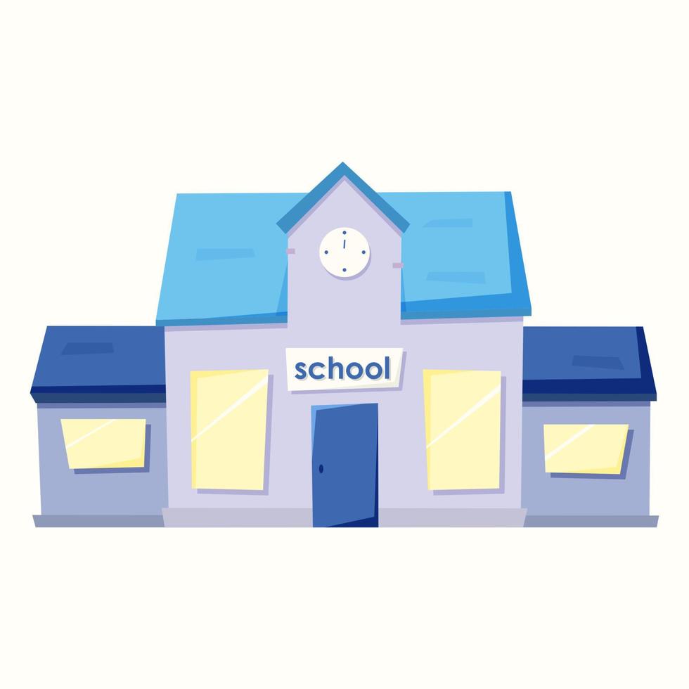 School in cartoon style. Vector illustration in flat style