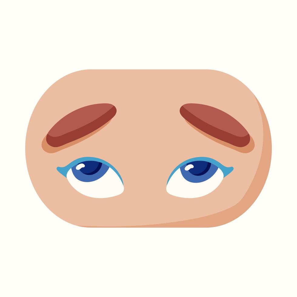 Eyebrows and eyes. Vector illustration in flat style