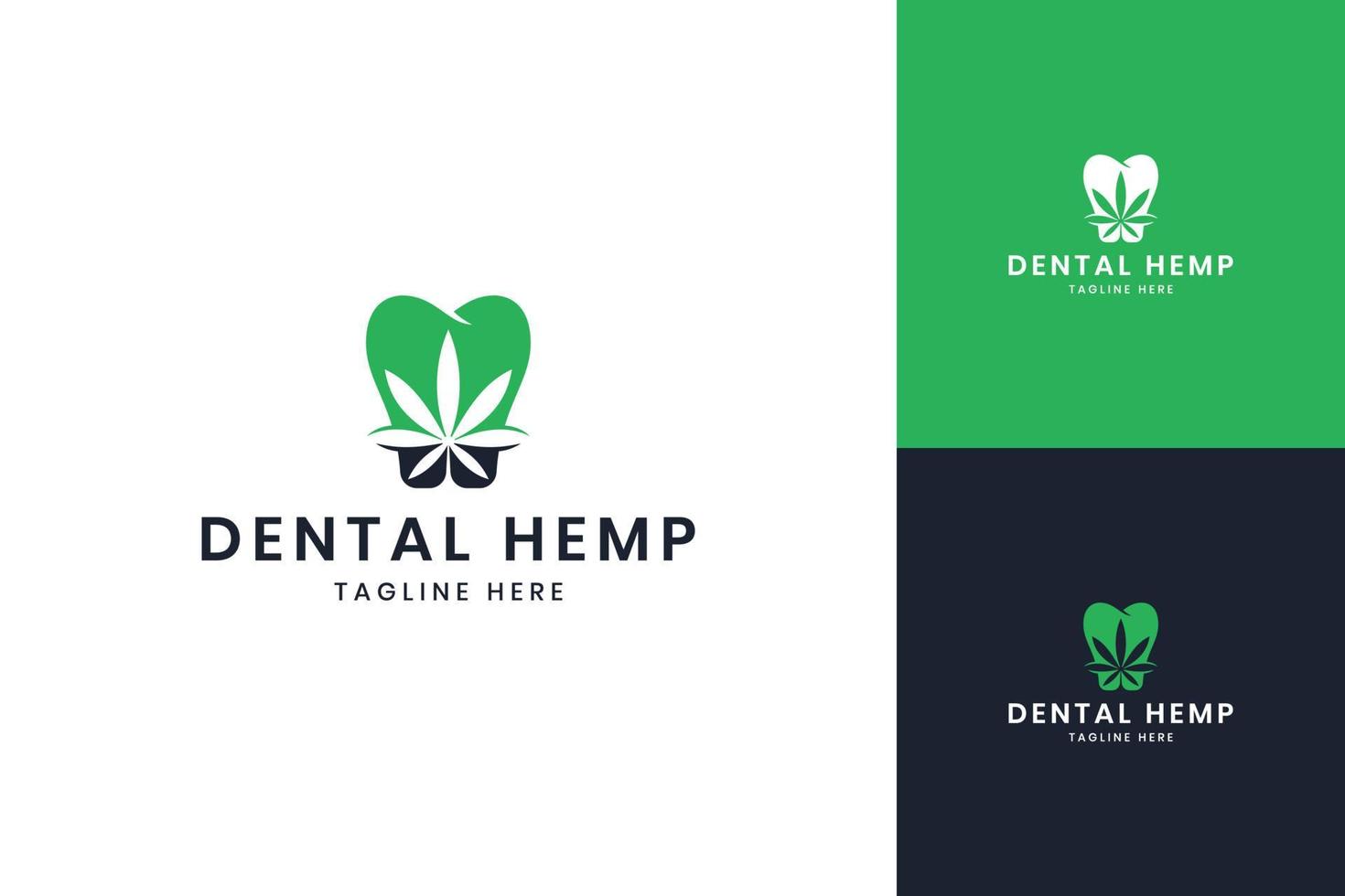 diseño de logotipo de espacio negativo de cannabis dental vector