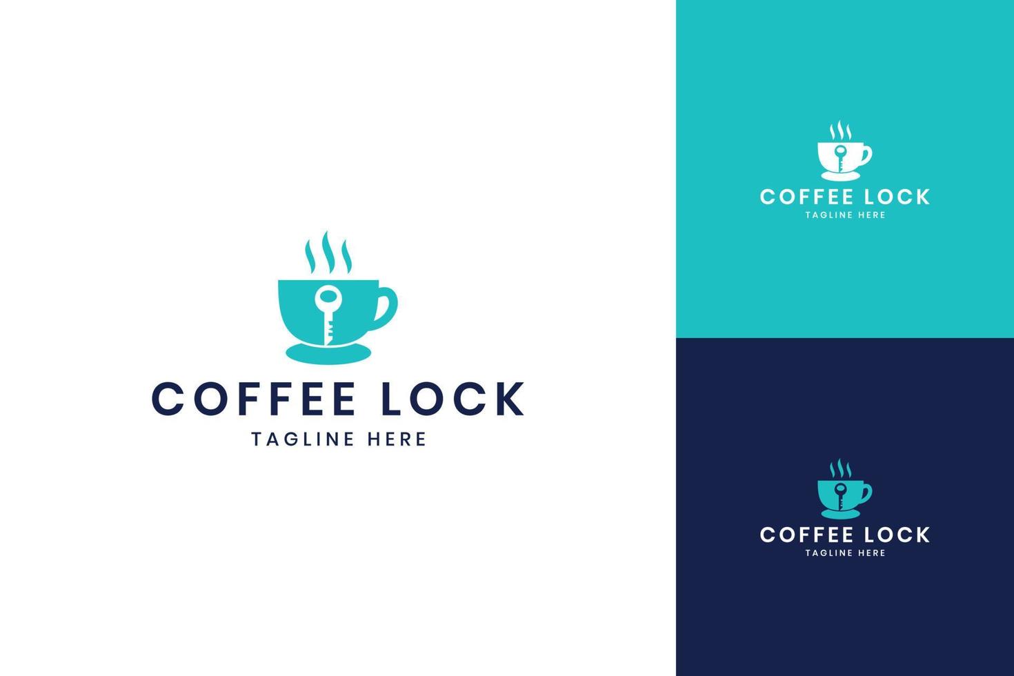 diseño de logotipo de espacio negativo de bloqueo de café vector