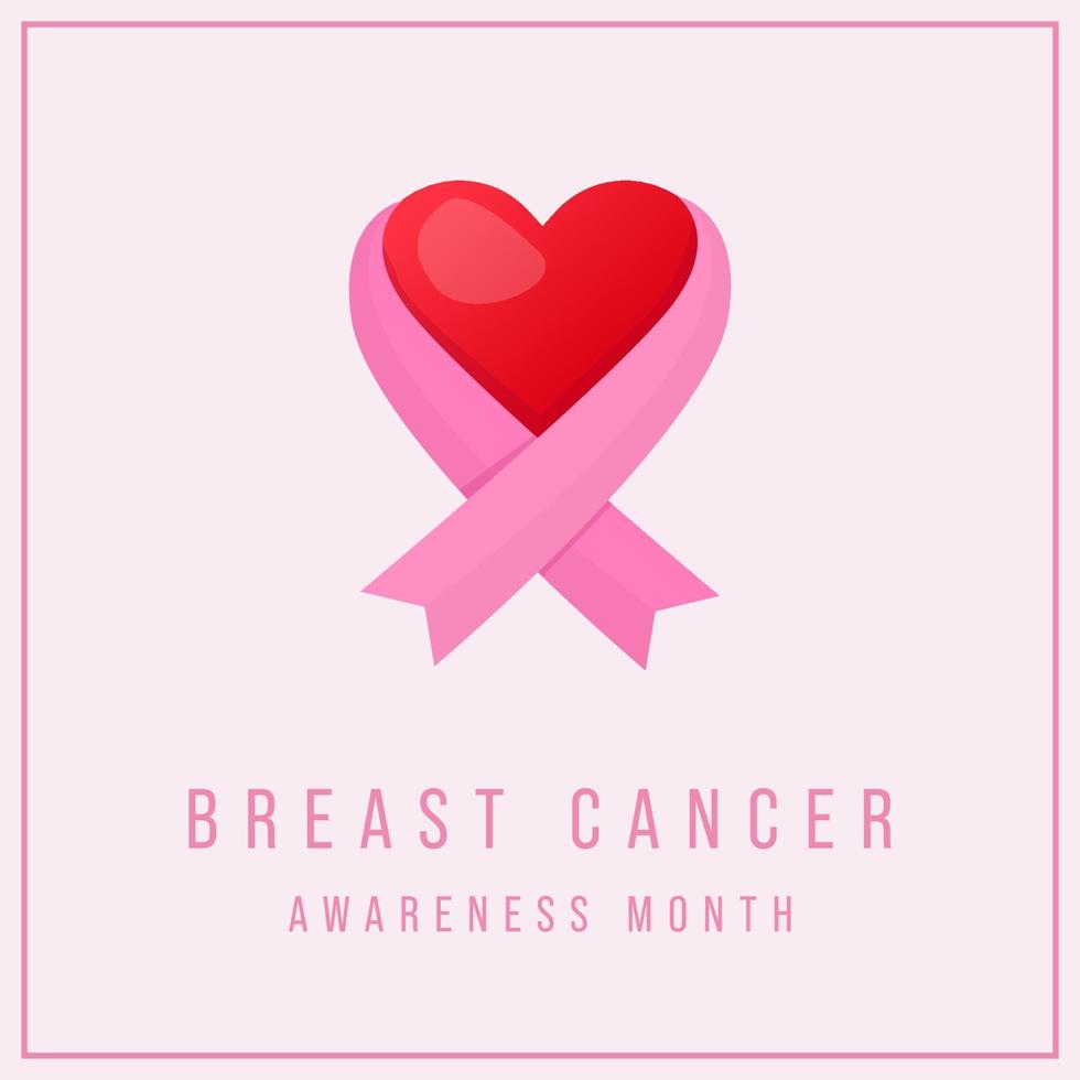 flat design breast cancer awareness poster banner vector illustration