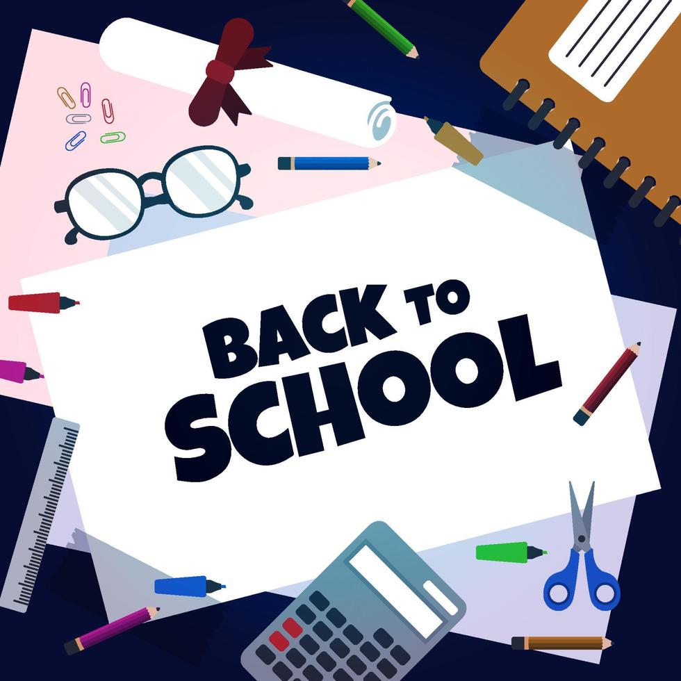 Back To School Paper Study Education Concept Vector Background