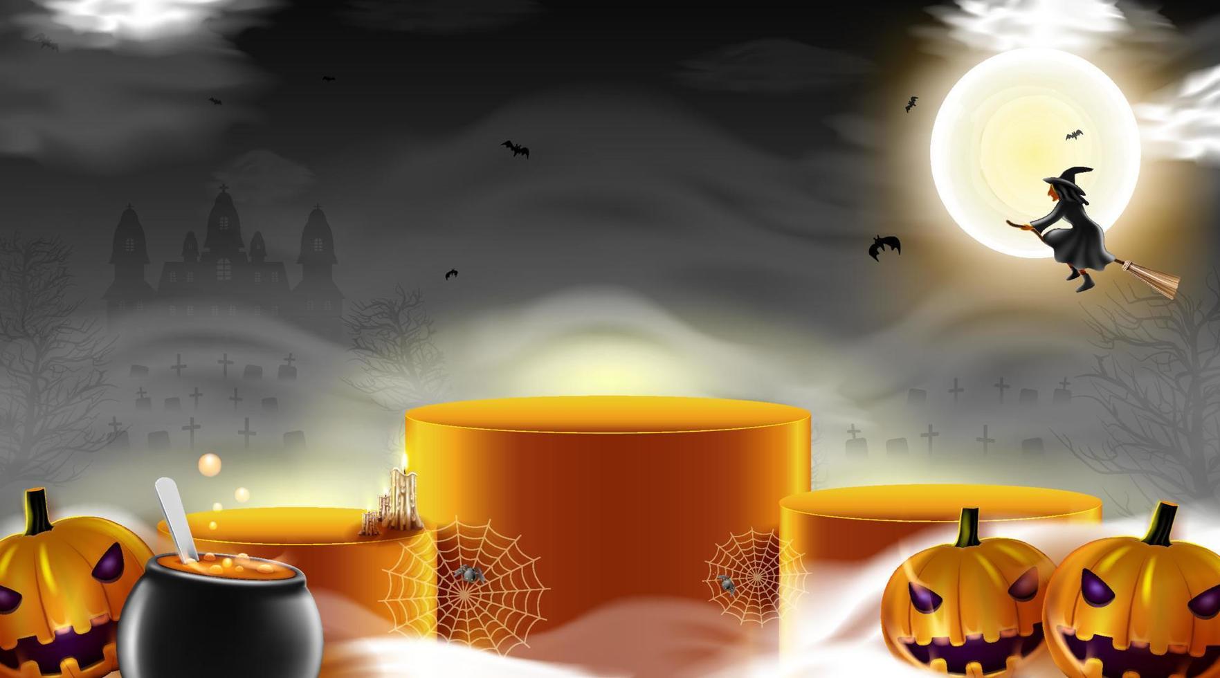 Happy Halloween background with night clouds and pumpkin. 3498644 Vector  Art at Vecteezy