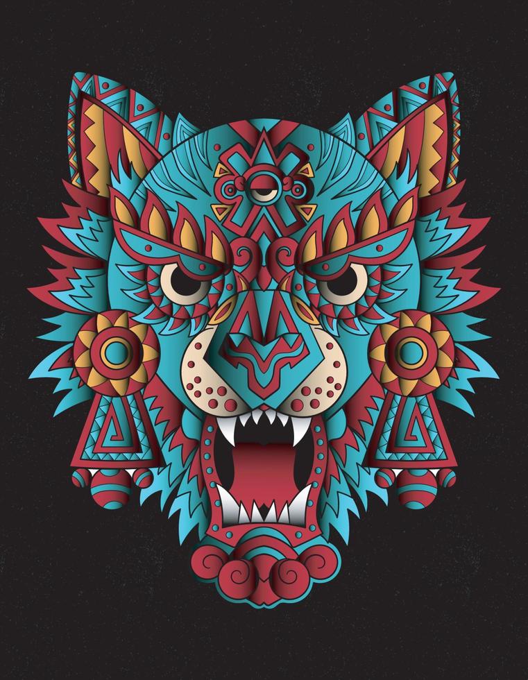 lobo azteca mexico vector