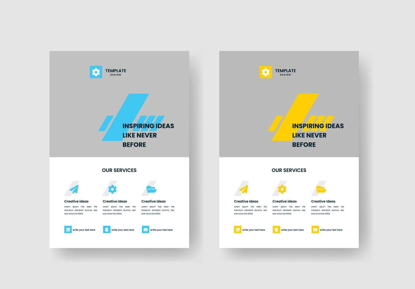 Fondo de diseño de portada de folleto de folleto de folleto de negocio corporativo mínimo, esquema de dos colores, plantilla de vector en tamaño a4