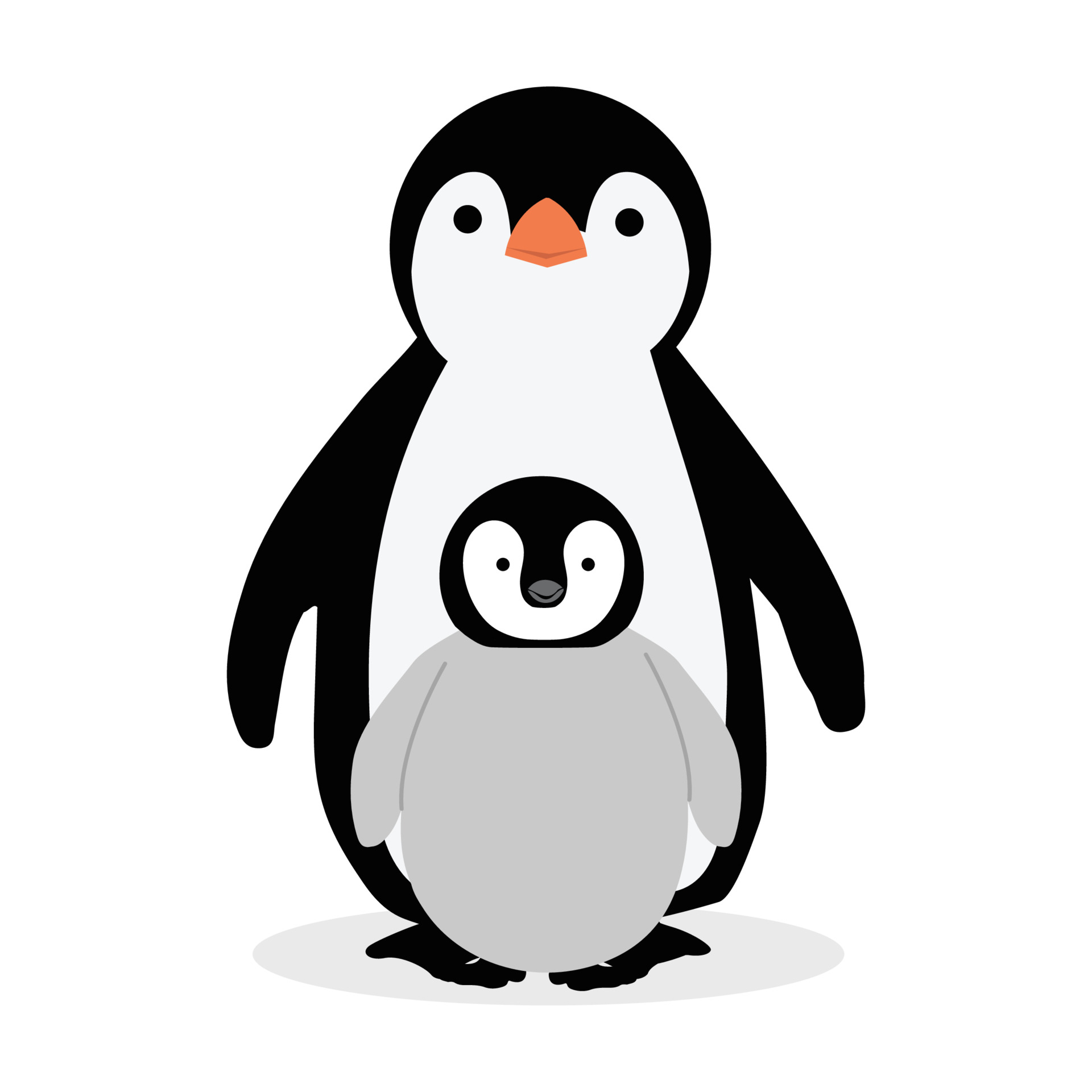 Cute Penguin with chick cartoon 3498676 Vector Art at Vecteezy Cute Penguin with chick cartoon 3498676 Vector Art at Vecteezy