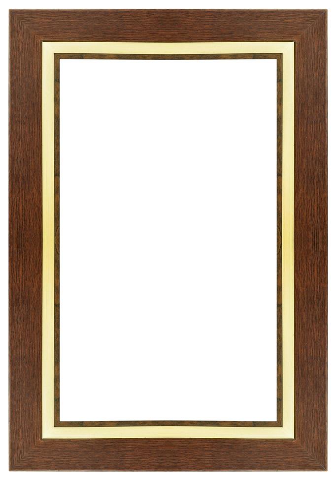 Old wooden frame on white background photo