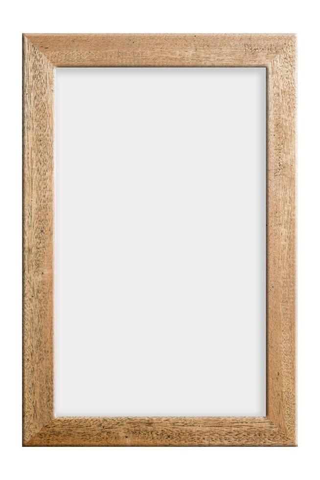 Old wooden frame on white background photo