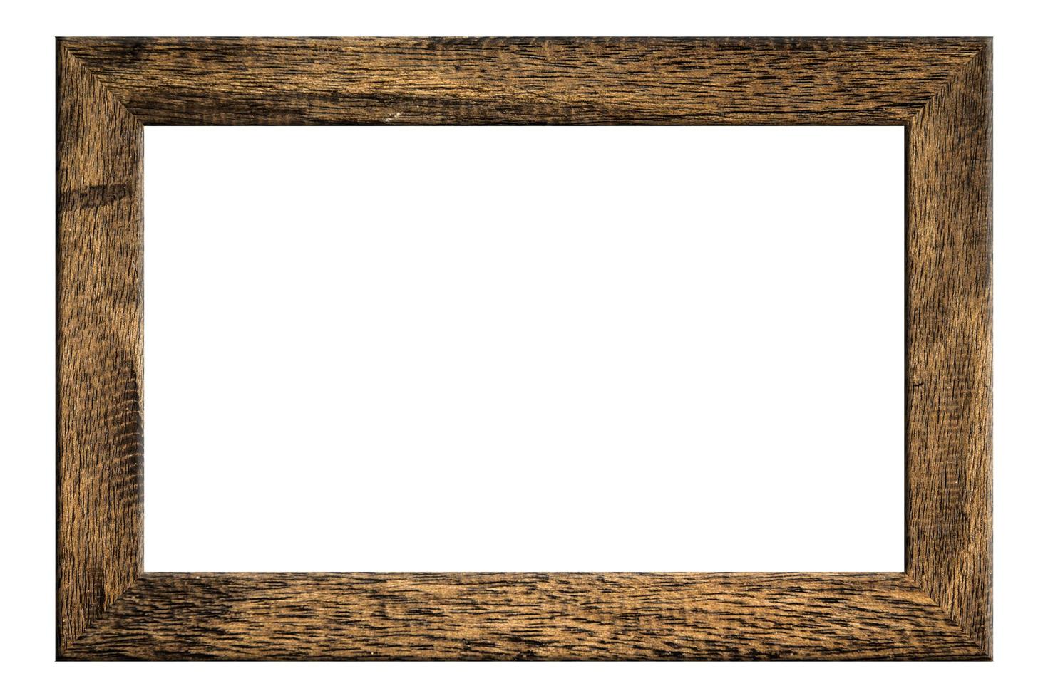 Old wooden frame on white background photo