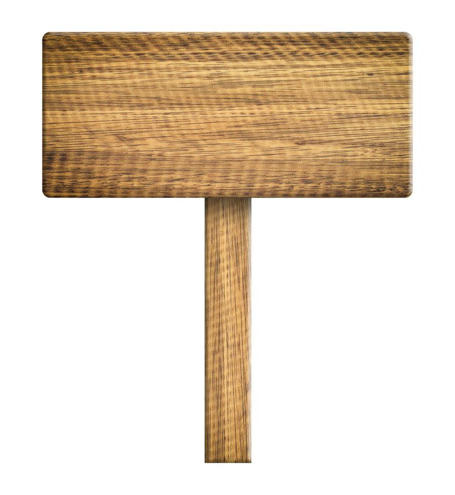 Wood sign isolated on white background photo
